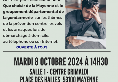 A MAYENNE, le 8 octobre, au centre Grimaldi